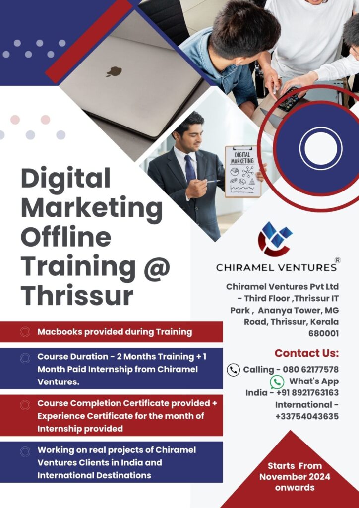 Digital Marketing offline Training l Chiramel ventures l thrissur